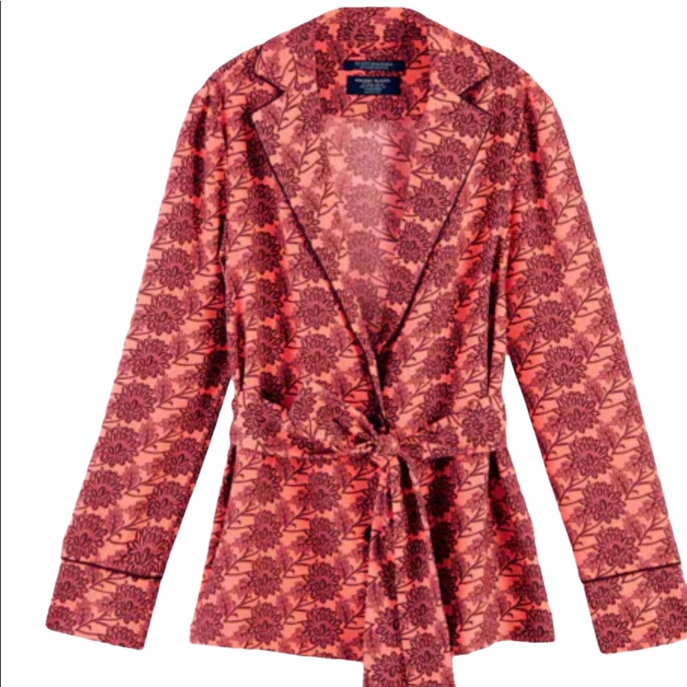 NWT Scotch & Soda Print  Belted Blazer